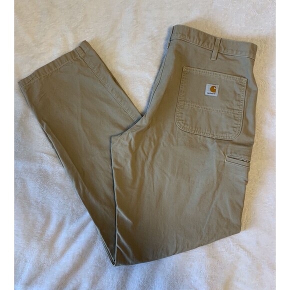 Carhartt Men's 36 X 33.5 Relaxed Fit  Khaki Work Pants - Picture 1 of 8